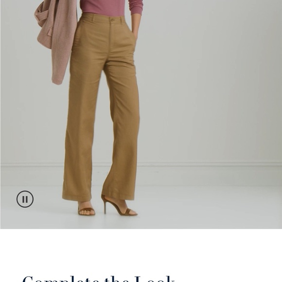 Ralph Lauren, Lauren Jeans Co. LRL, 16 100% Cotton, Canvas Wide-Leg Pant, HoneyT - Picture 2 of 13